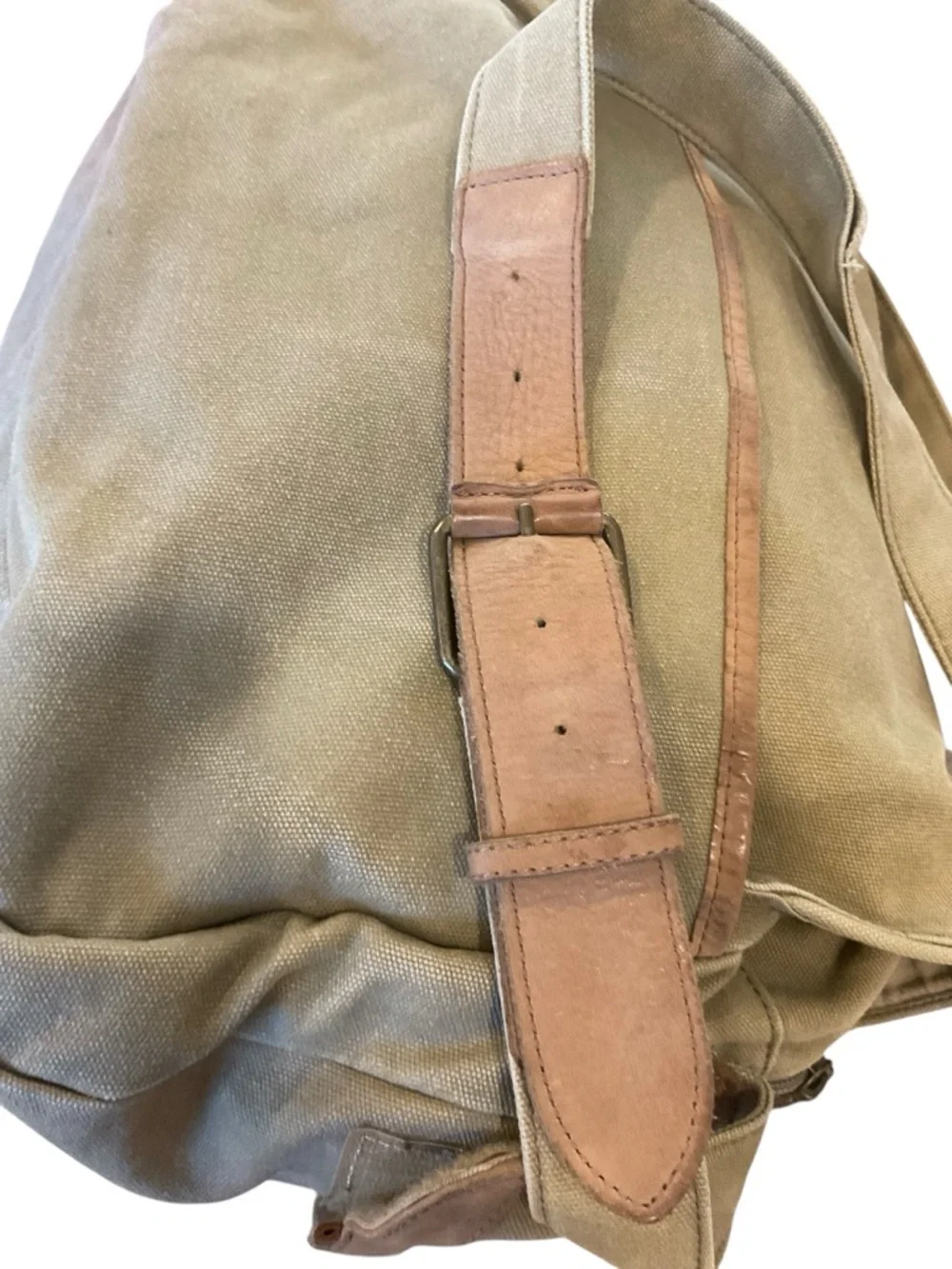 L.L. Bean canvas and leather messenger bag